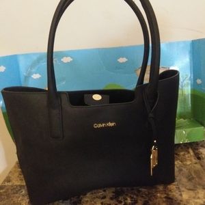 Black Leather Calvin Klein Purse